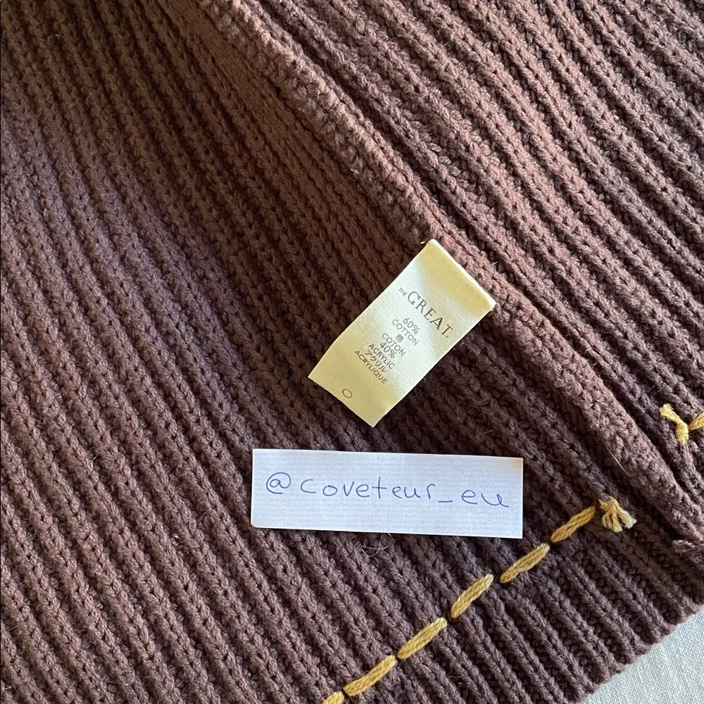 The Great. The Collectors Lasso Lodge Cardigan in Umber. Size 2. - Picture 6 of 9